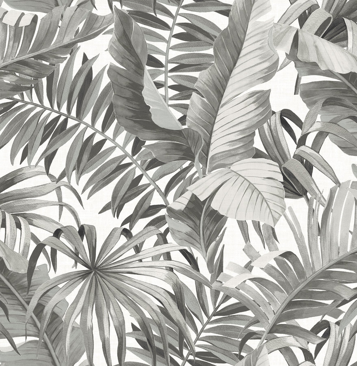 Alfresco Grey Tropical Palm Wallpaper with Botanical Leaf Motif - A-Street Prints 2969-24134