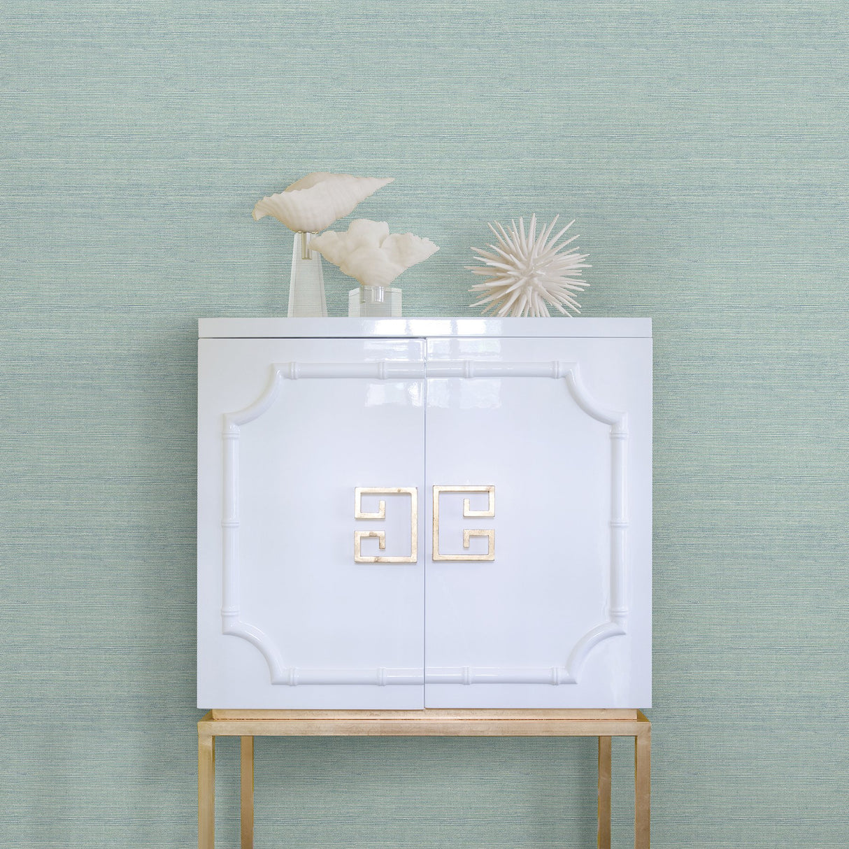 Agave Aqua Imitation Grasscloth Wallpaper with Modern Faux Grasscloth Pattern - A-Street Prints 2969-24282