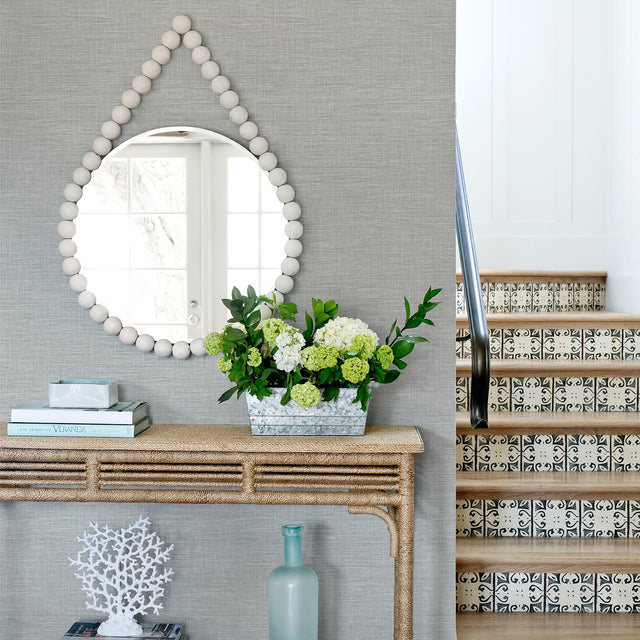 Exhale Grey Woven Texture Wallpaper with Raised Ink Fabric & Woven Texture - A-Street Prints 2969-25851