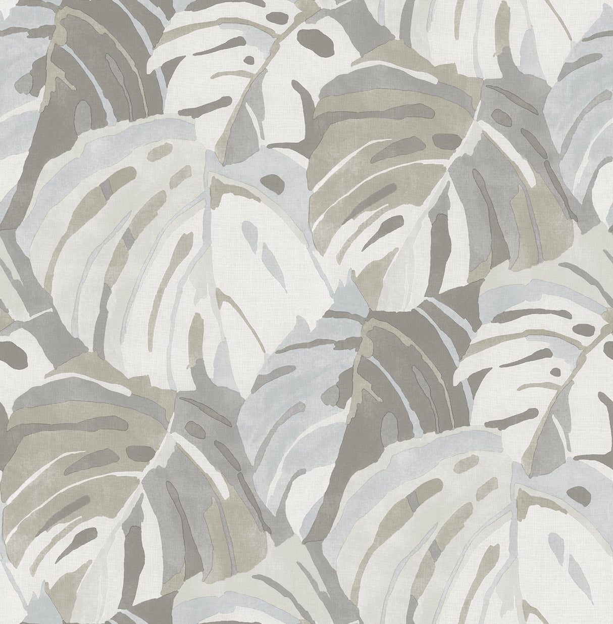 Samara Stone Monstera Leaf Wallpaper with Tropical Botanical Leaves - A-Street Prints 2969-26008