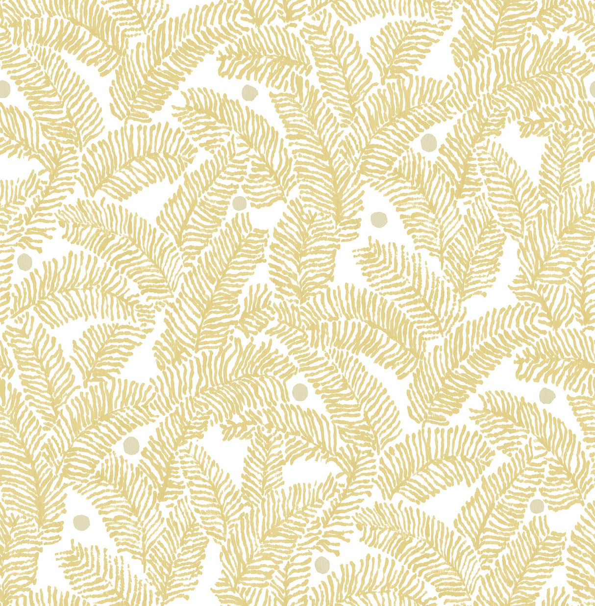 Athina Yellow Fern Wallpaper with Botanical Leaf Motif - A-Street Prints 2969-26032