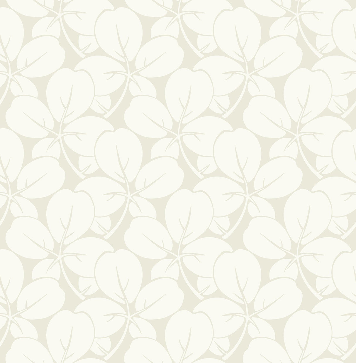 Robert Off-White Clover Wallpaper with Metallic Botanical Motif - A-Street Prints 2970-26105