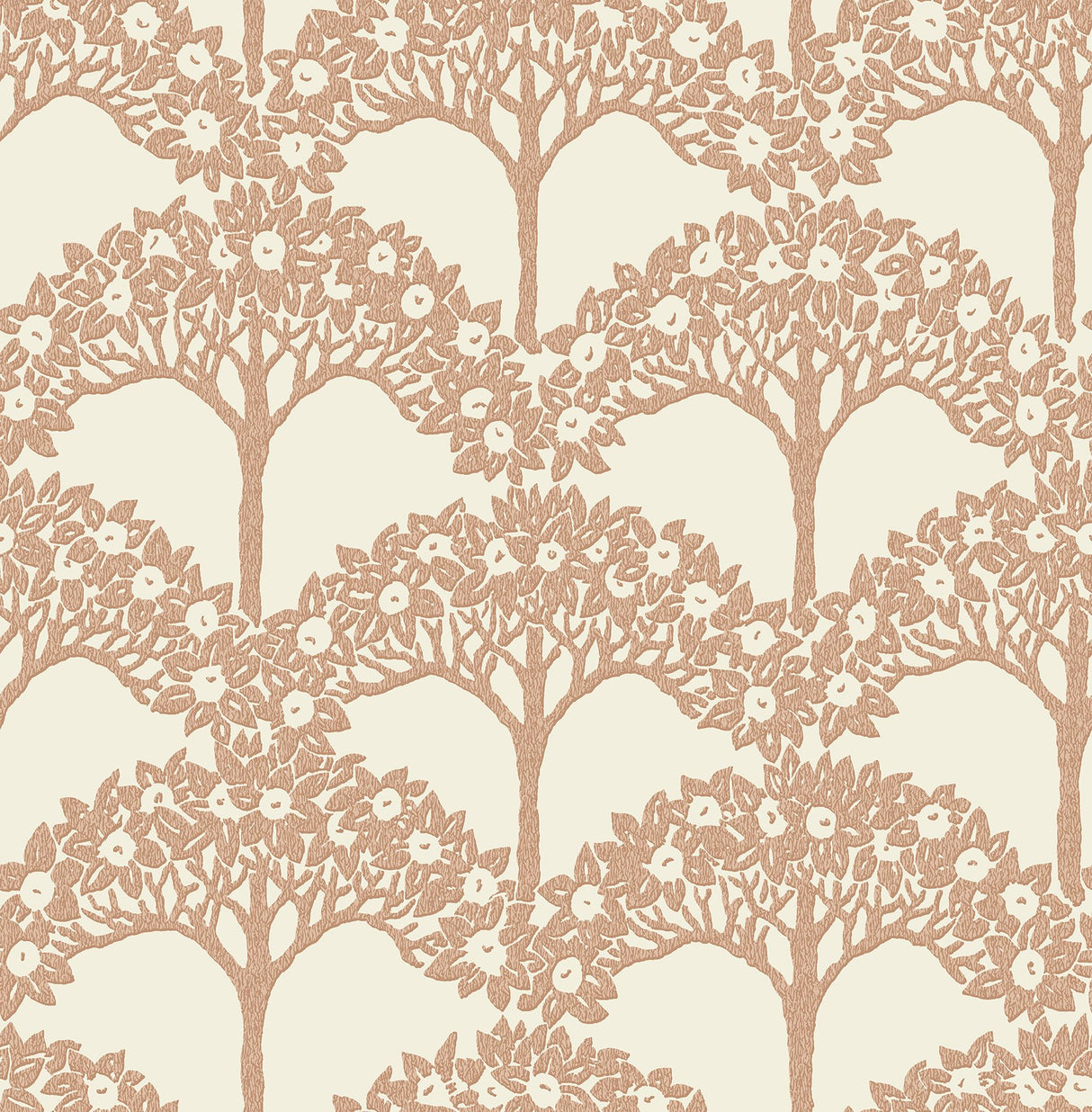 Dawson Rust Magnolia Tree Wallpaper with Raised Ink Botanical Trees Pattern, Modern Style - Brewster 2970-26112