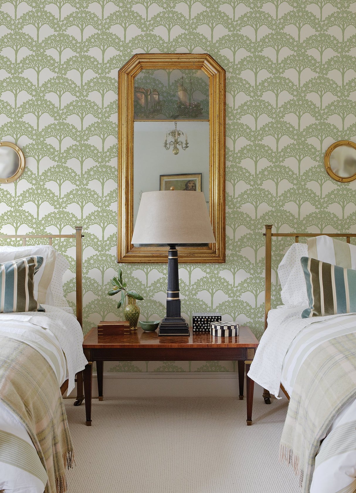 Dawson Green Magnolia Tree Wallpaper with Modern Botanical Trees Pattern - A-Street Prints 2970-26114