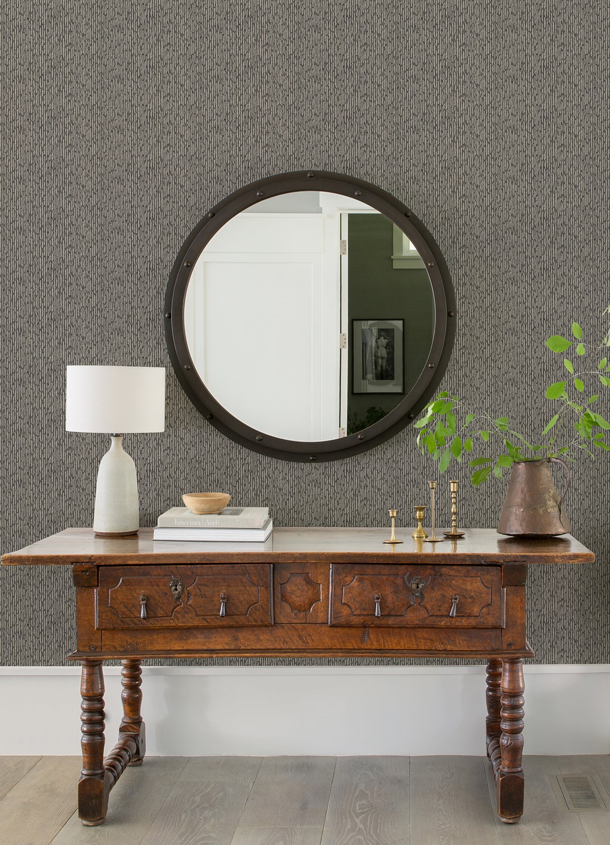 Mackintosh Charcoal by A-Street Prints Raised Ink Textured Abstract Transitional Non Woven Washable Strippable Sidewall Wallpaper - FD26126