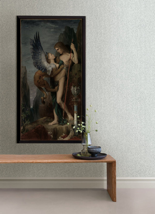 Ashbee Light Grey Tweed Wallpaper with Distressed Chevron Faux-Fabric Texture - A-Street Prints 2970-26160