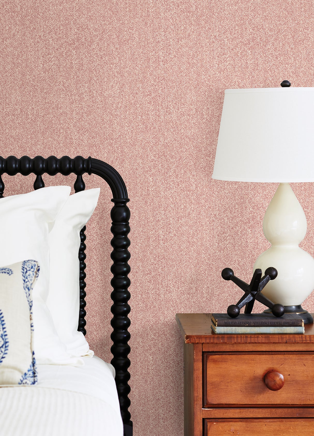 Ashbee Burgundy Tweed Farmhouse Chevron Houndstooth Non Woven Unpasted Strippable Wallpaper Roll 20.5in x 33ft by A-Street Prints - FD26165