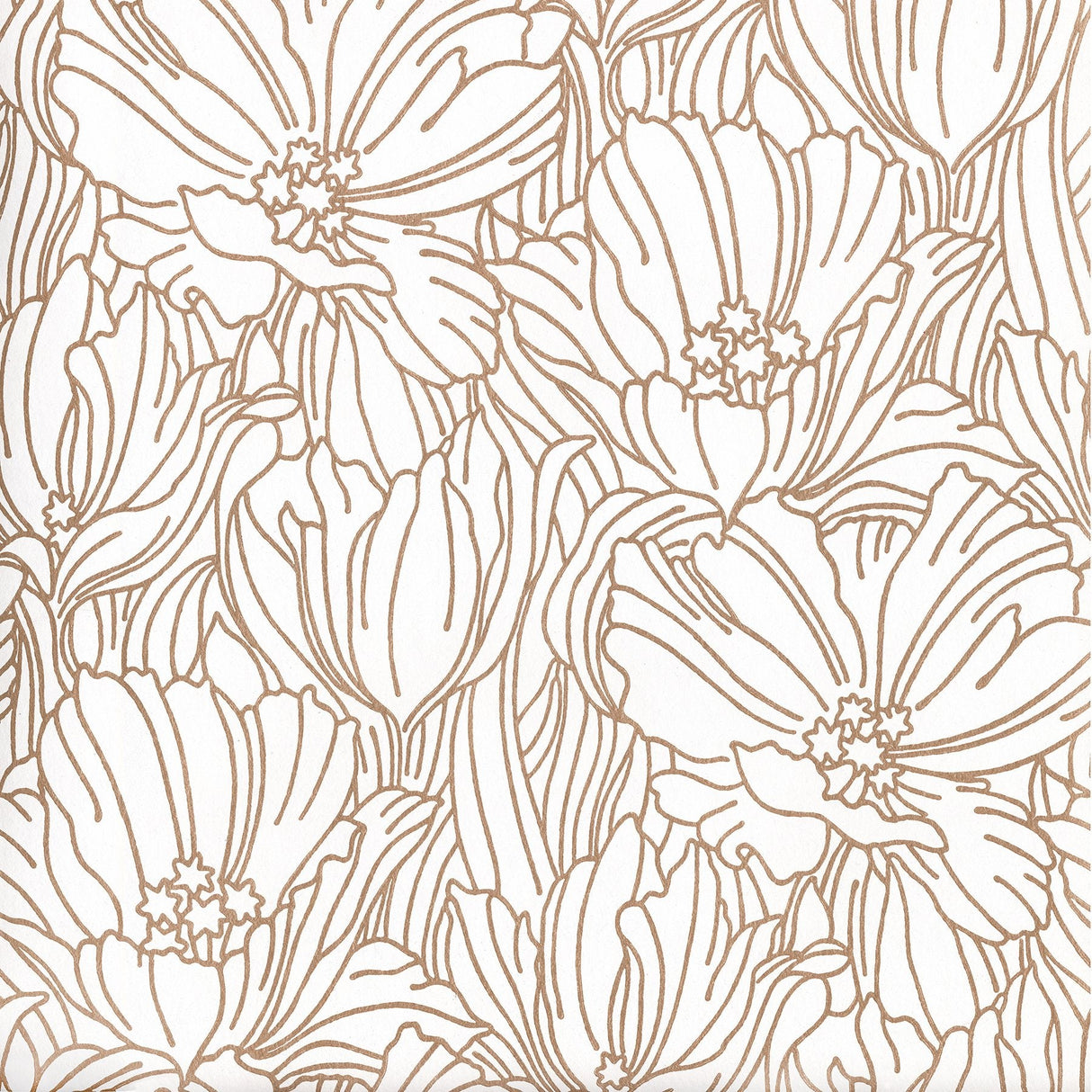 Selwyn Copper Floral Wallpaper with Metallic Botanical Motif - A-Street Prints 2970-87358SAM