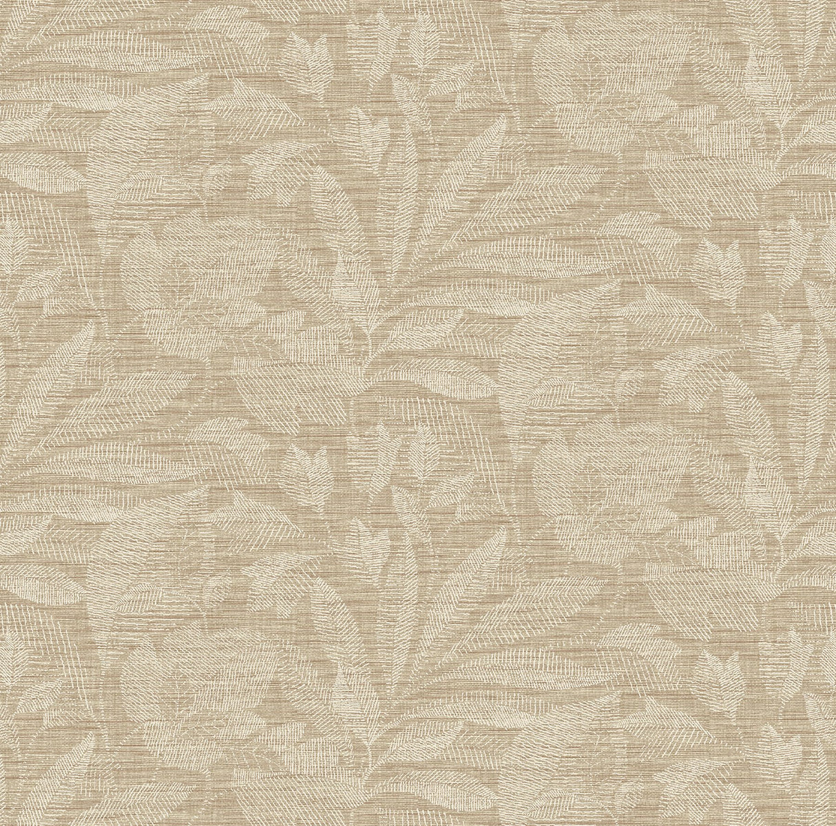 Lei Wheat Etched Leaves Wallpaper with Botanical Leaves Motif, Farmhouse Style - A-Street Prints 2971-86155
