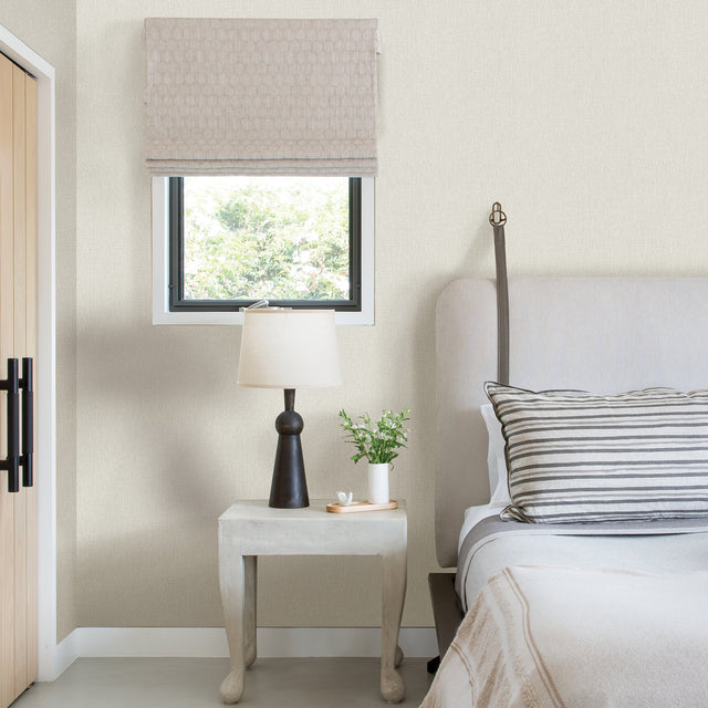 Sydney Light Grey Faux Linen Wallpaper with Textured Fabric Look - A-Street Prints 2971-86301