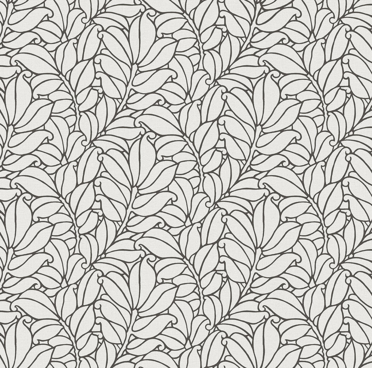 Coraline White Leaf Wallpaper with Modern Botanical Pattern, Textured Raised Ink - A-Street Prints 2971-86322