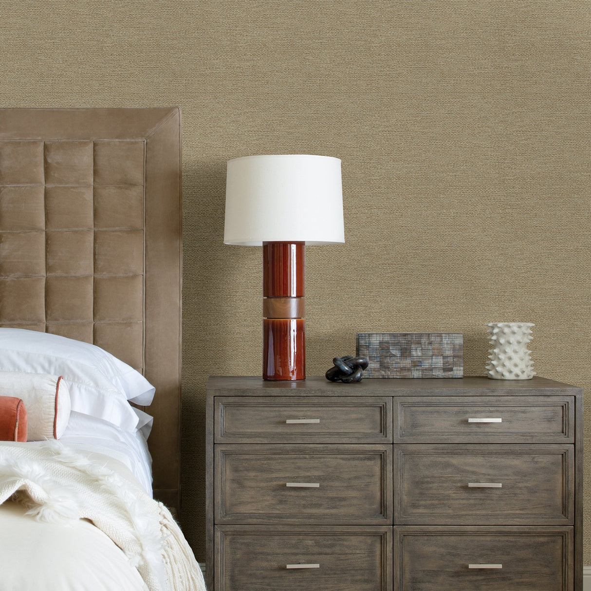 Jordan Gold Faux Tweed Wallpaper with Fabric & Woven Texture - A-Street Prints 2971-86352
