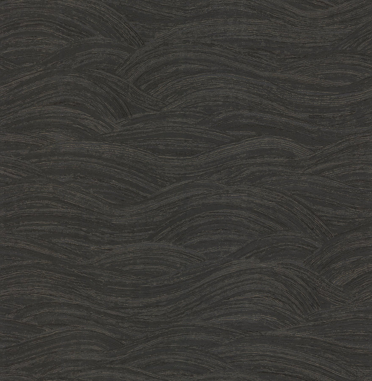 Leith Black Zen Waves Wallpaper with Metallic Textured Abstract Geometric Style - A-Street Prints 2971-86363