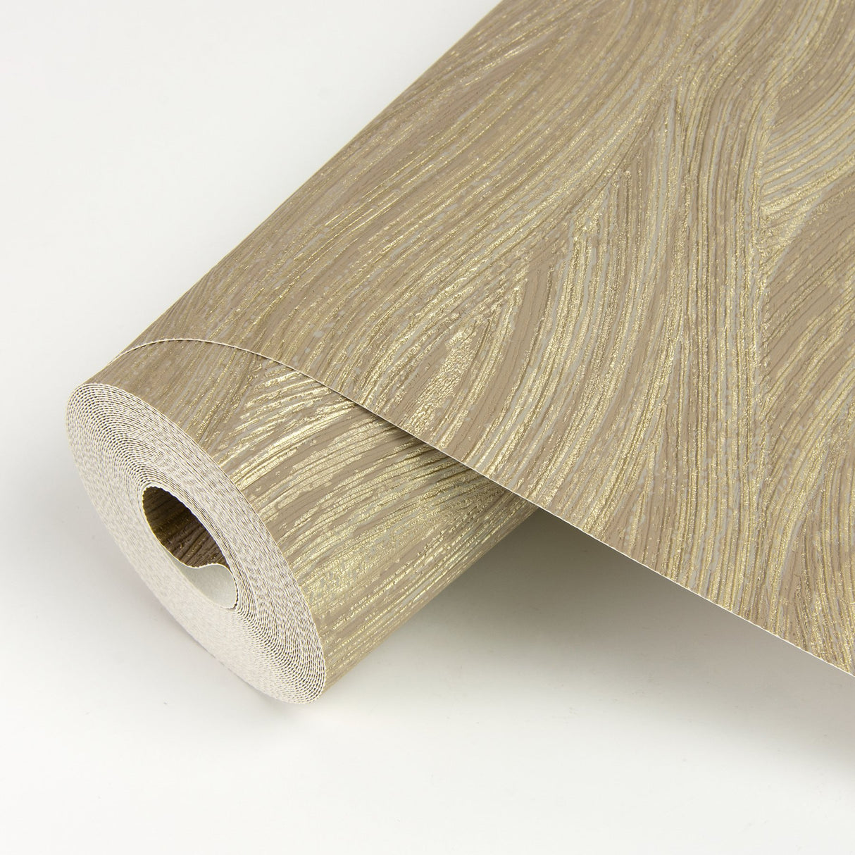 Leith Gold Zen Waves Wallpaper with Metallic Textured Abstract Geometric Motif - Brewster 2971-86364