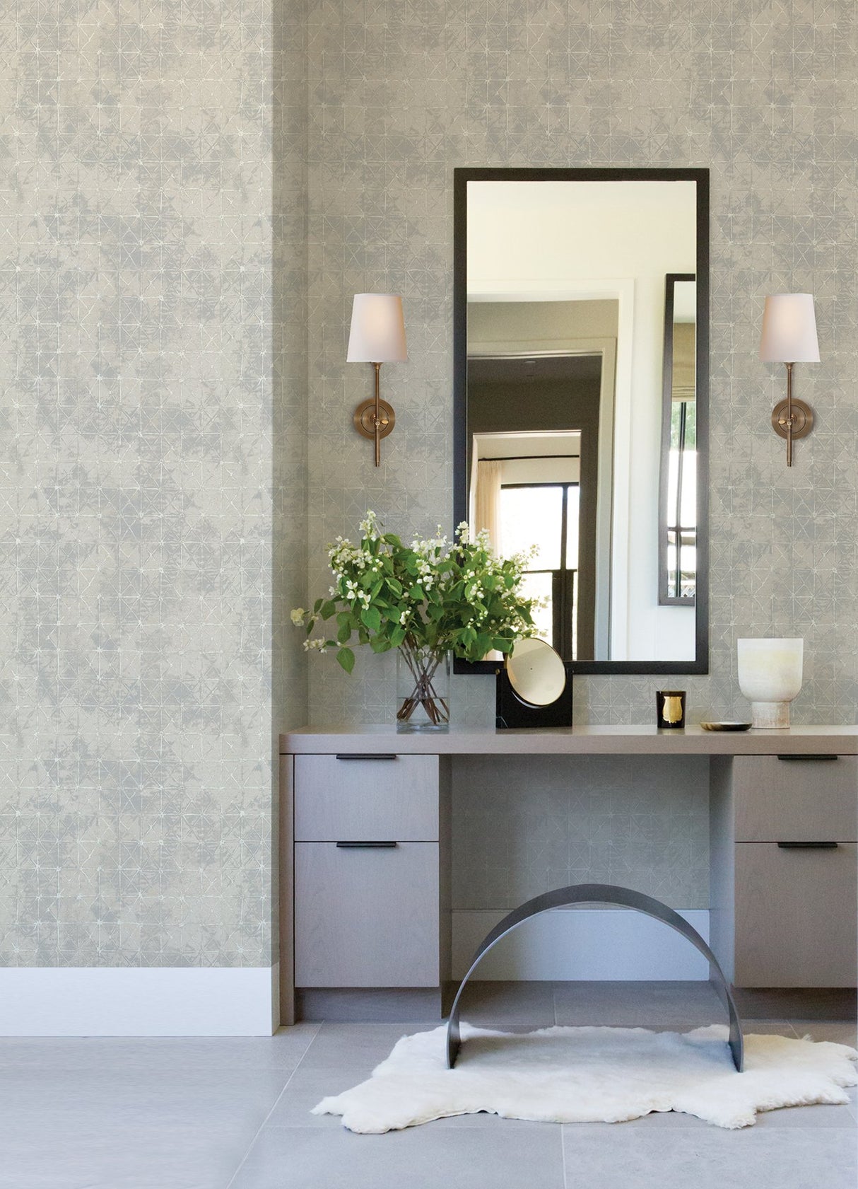 Odell Light Blue Antique Tiles Wallpaper with Vintage Geometric Pattern - A-Street Prints 2971-86373