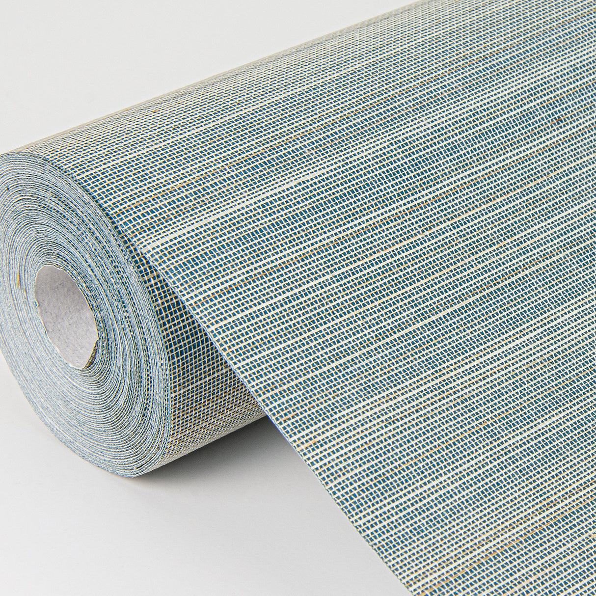 Mai Turquoise Abaca Grasscloth Wallpaper with Modern Striped Graphics - A?Street Prints 2972-86101