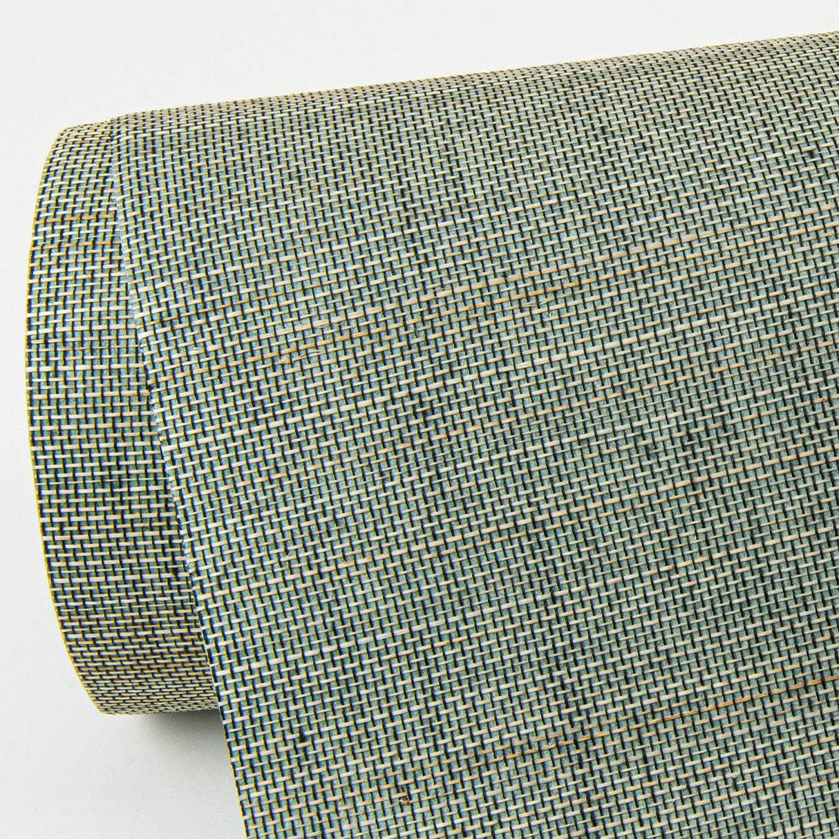 Mai Teal Abaca Grasscloth Wallpaper with Modern Striped Graphic Texture - A?Street Prints 2972-86102