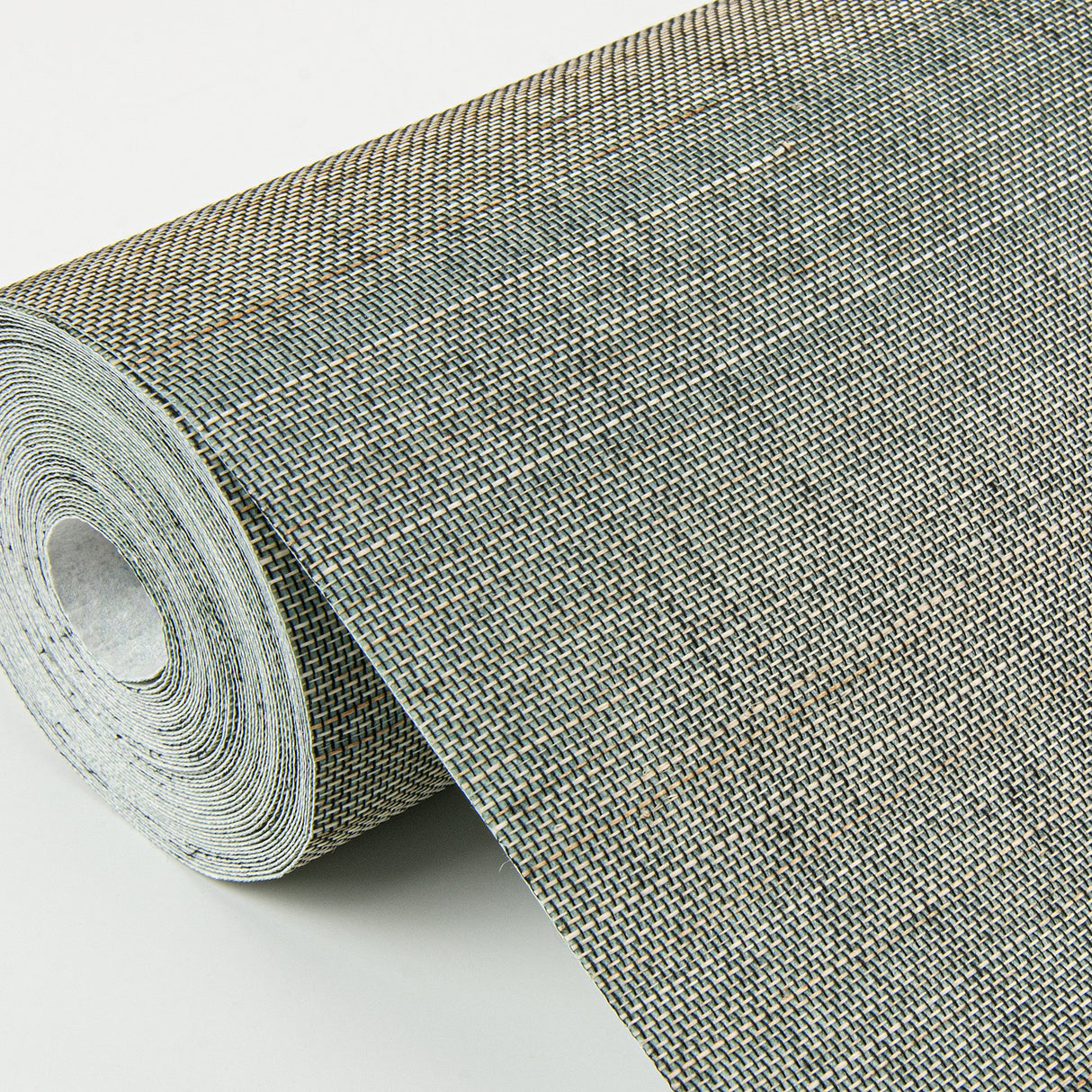 Mai Teal Abaca Grasscloth Wallpaper with Modern Striped Graphic Texture - A?Street Prints 2972-86102