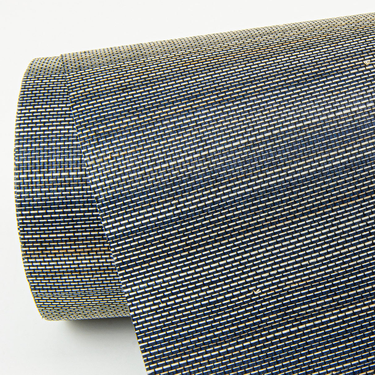 Mai Indigo Abaca Grasscloth Wallpaper with Variegated Horizontal Pinstripes - A-Street Prints 2972-86104