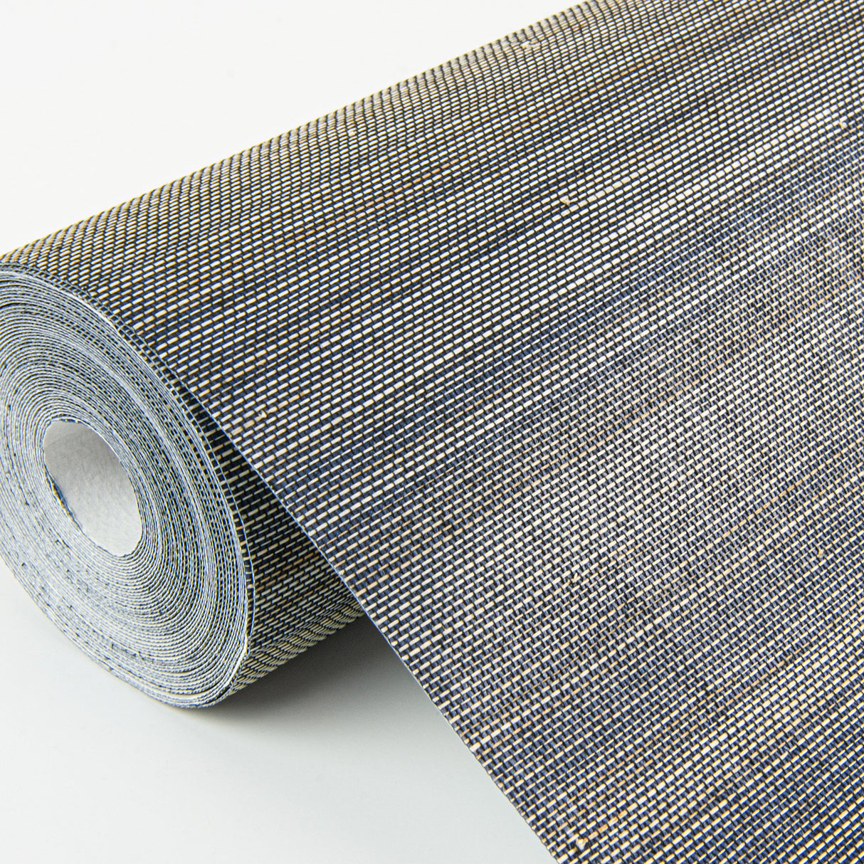 Mai Indigo Abaca Grasscloth Wallpaper with Variegated Horizontal Pinstripes - A-Street Prints 2972-86104