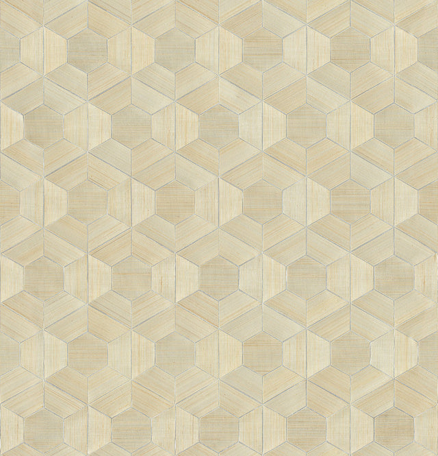 Linzhi Metallic Abaca Grasscloth Geometric Wallpaper - A-Street Prints 2972-86114