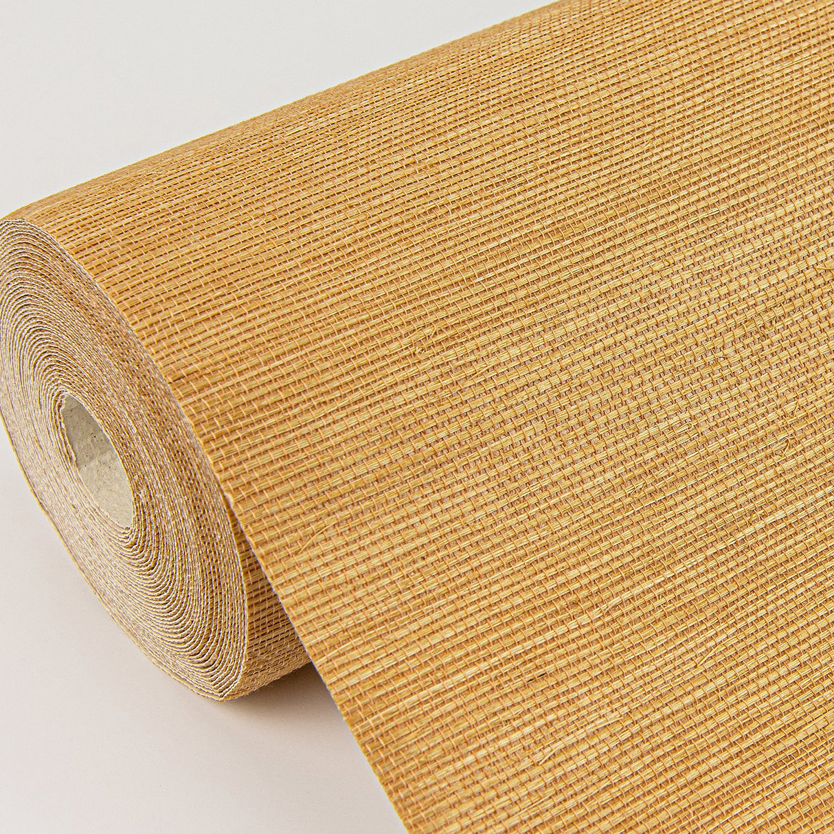 Aiko Orange Sisal Grasscloth Wallpaper with Distressed Textures Bohemian Style - Brewster 2972-86121
