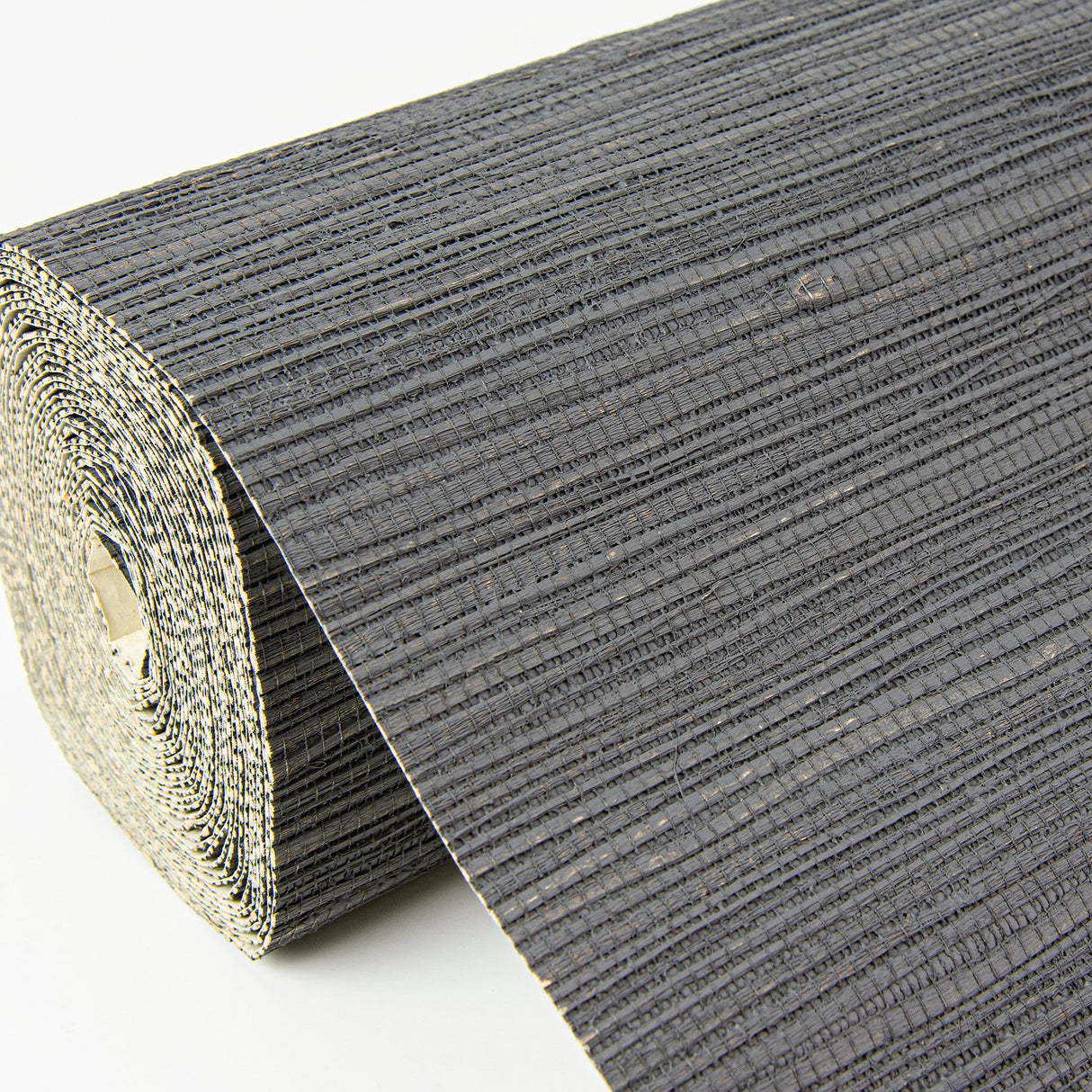 Kira Charcoal Hemp Grasscloth Wallpaper with Distressed Textures - A?Street Prints 2972-86132