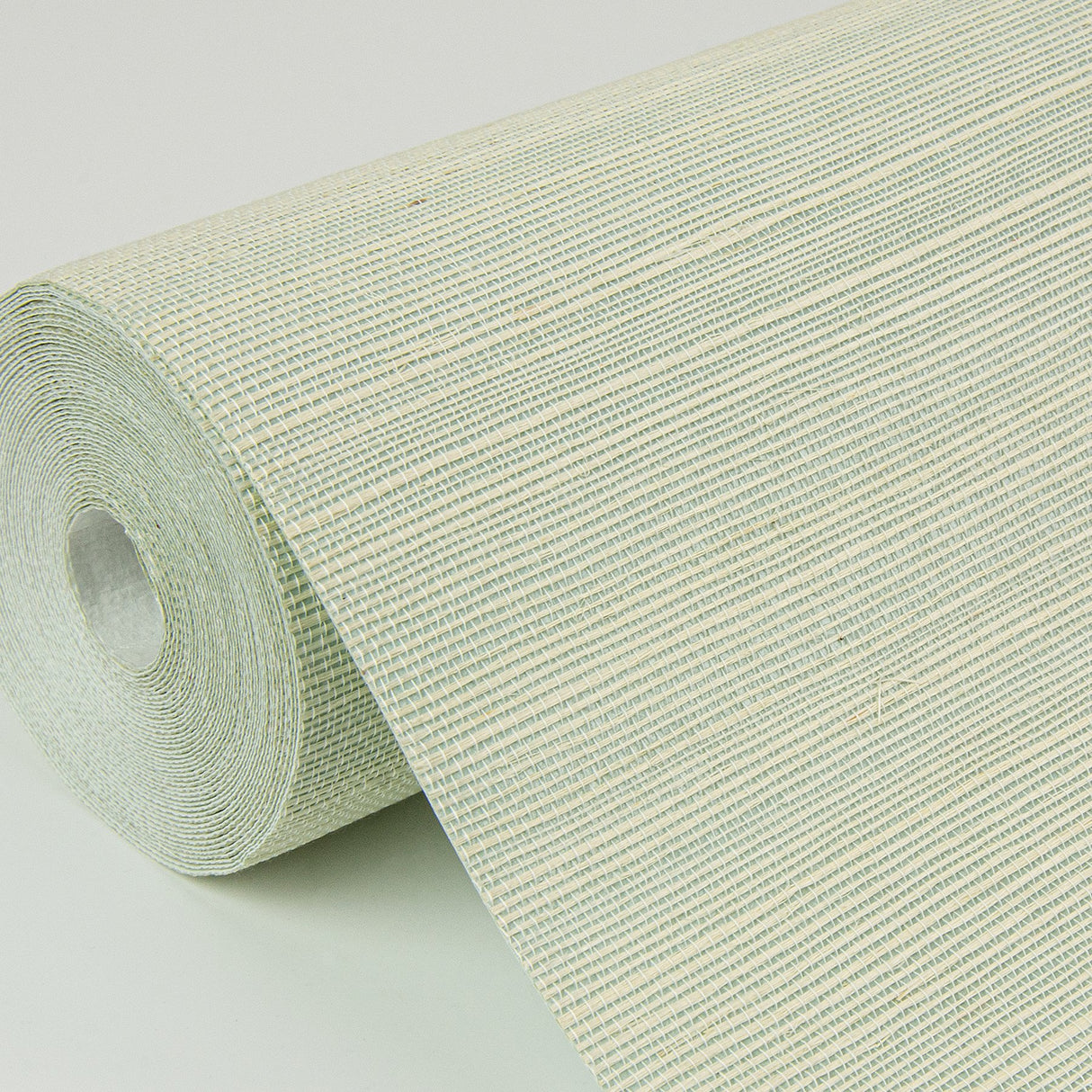 Sakiya Seafoam Sisal Grasscloth Wallpaper with Distressed Textures Motif, Modern Style - Brewster 2972-86137