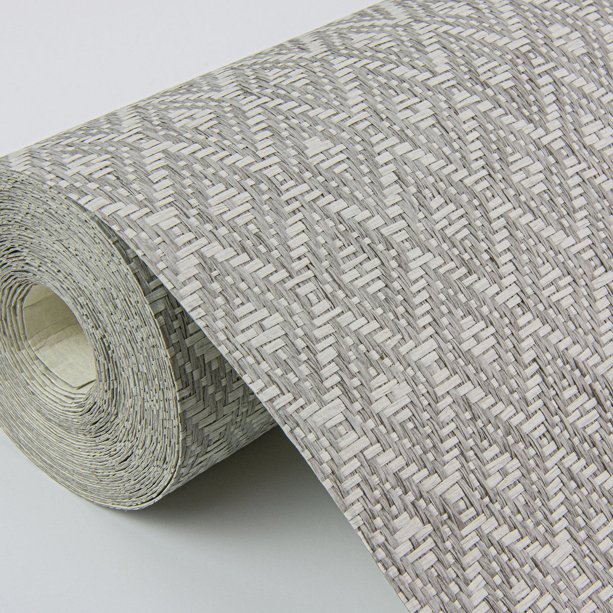 Hui Grey Paper Weave Grasscloth Wallpaper with Diamond Geometric Weave - A?Street Prints 2972-86146