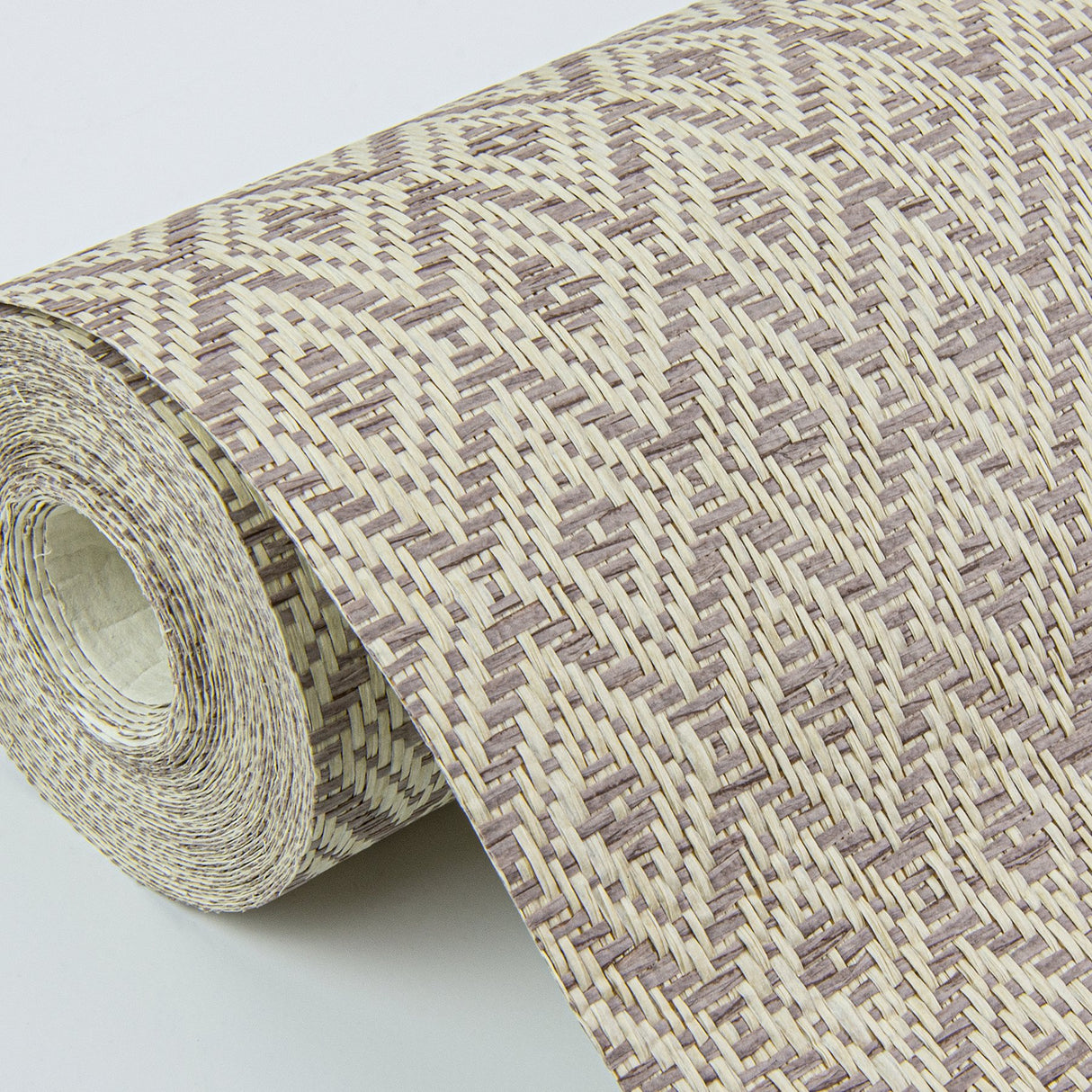 Hui Mauve Paper Weave Grasscloth Wallpaper with Geometric Diamond Weave - A-Street Prints 2972-86149