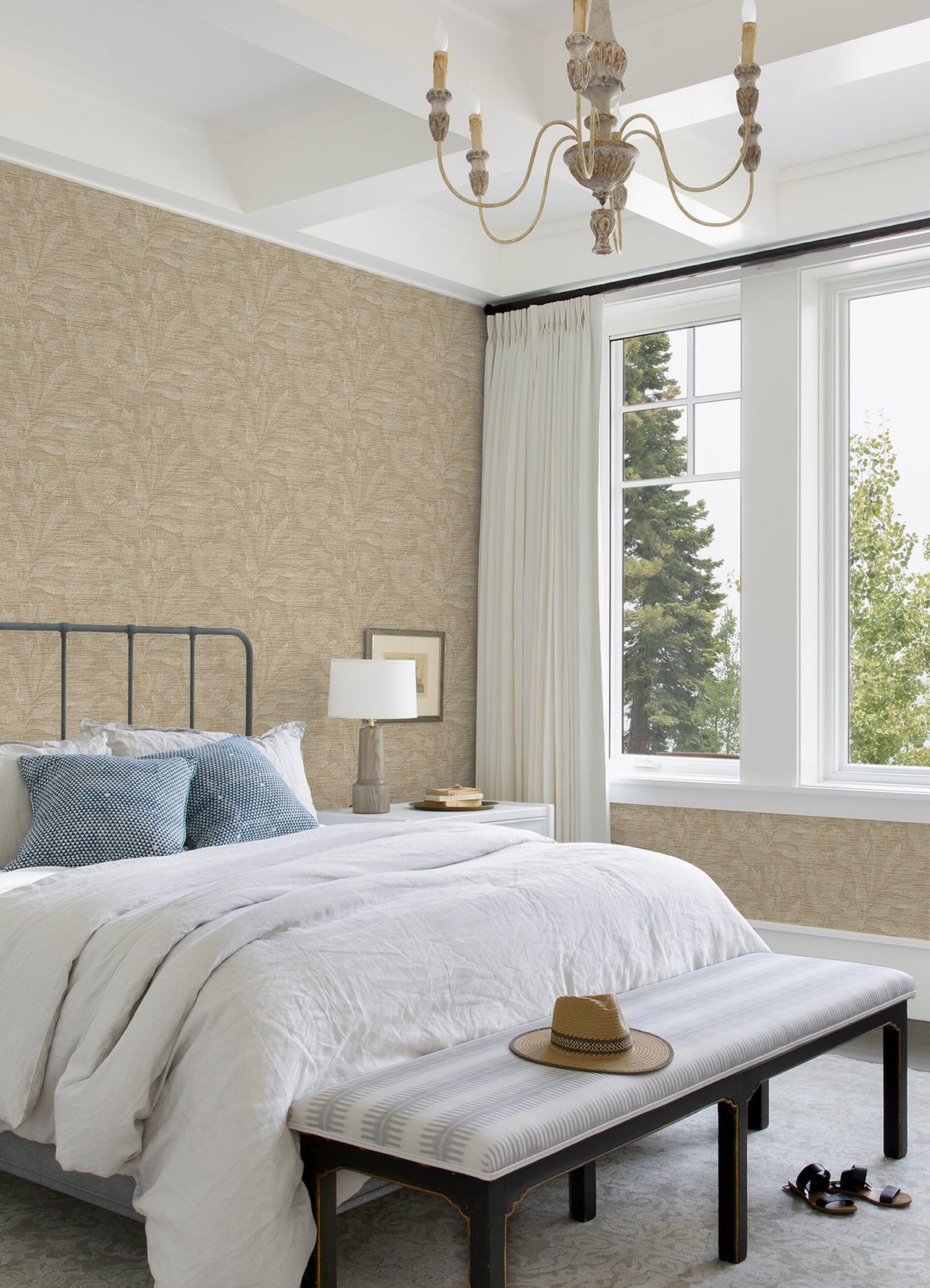 Lei Wheat Leaf Wallpaper in Wheat Botanical Farmhouse Style - A-Street Prints 2972-86155