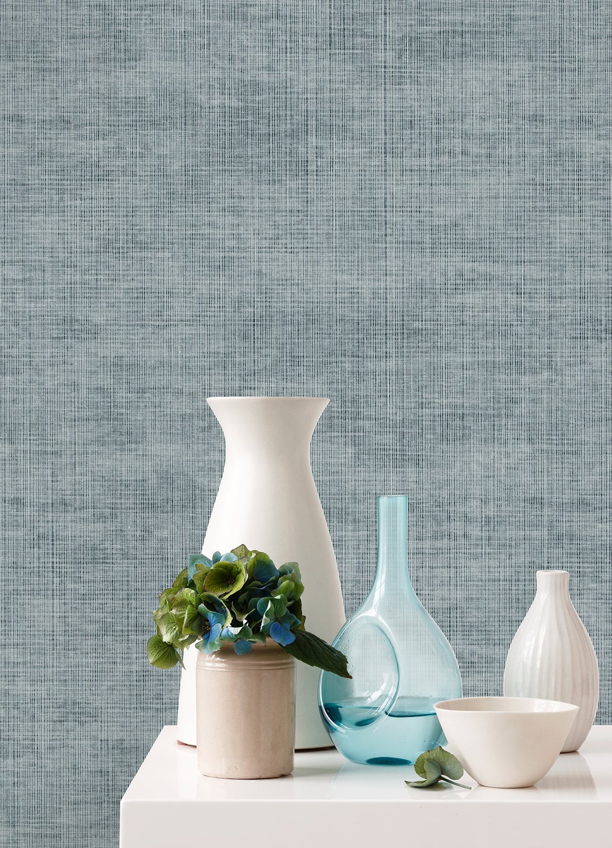 Yawen Blue String Wallpaper with Fabric & Woven Texture, Modern Graphics - A-Street Prints 2972-86172