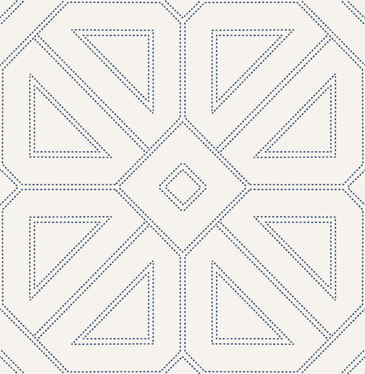 Voltaire Indigo Beaded Geometric Wallpaper with Metallic Beaded Graphic Geometric Motif - A-Street Prints 2973-87372