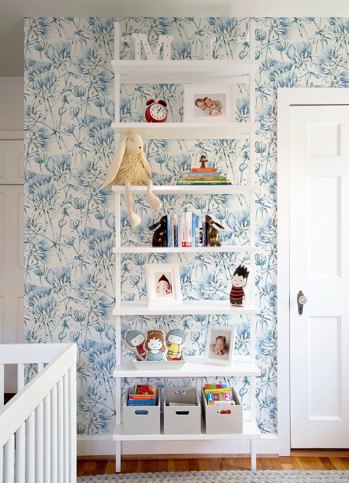 Mariell Blue Dragonfly Wallpaper with Botanical Dragonfly Motif - A-Street Prints 2973-90403