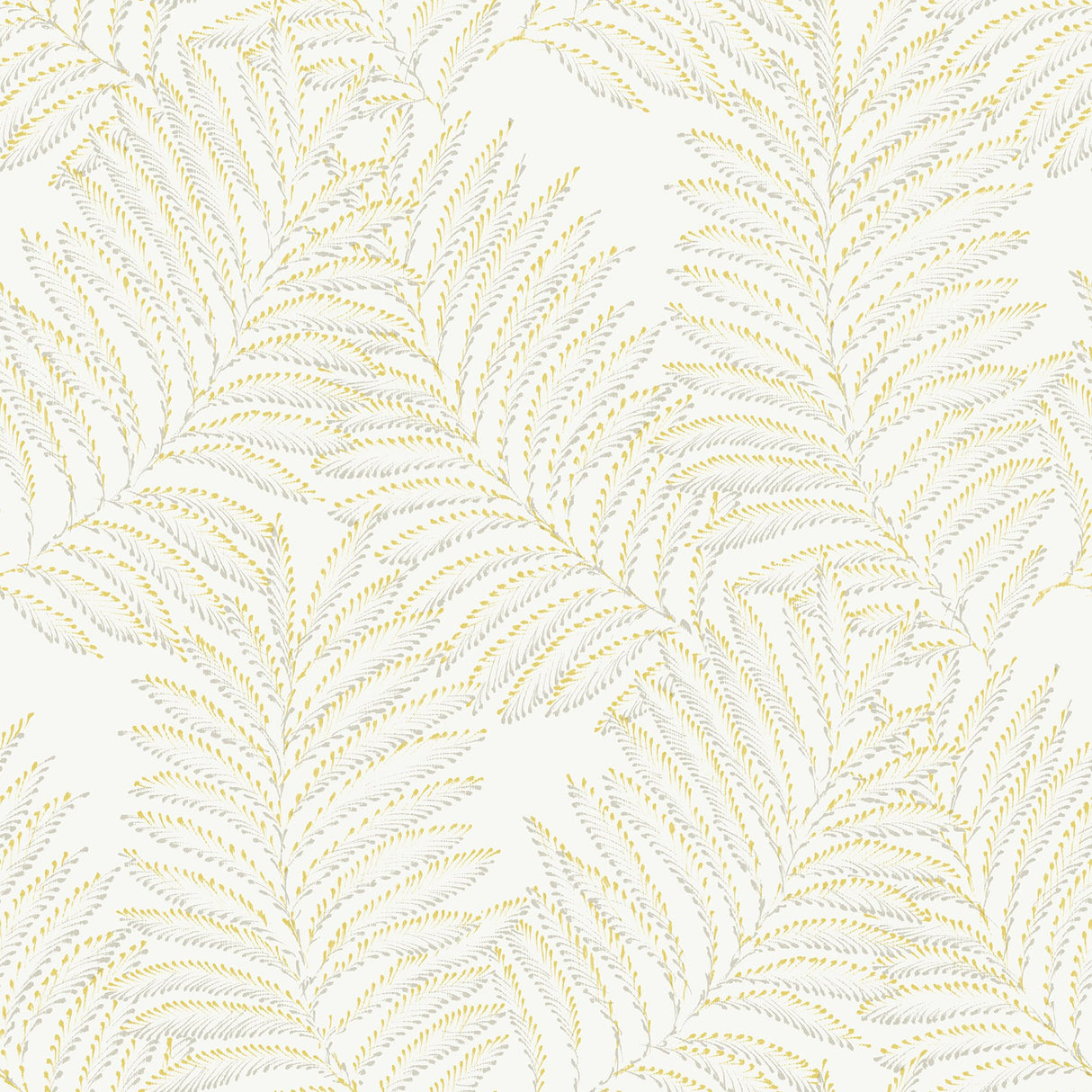 Finnley Yellow Inked Fern Wallpaper with Botanical Fern Motif - A-Street Prints 2973-90504