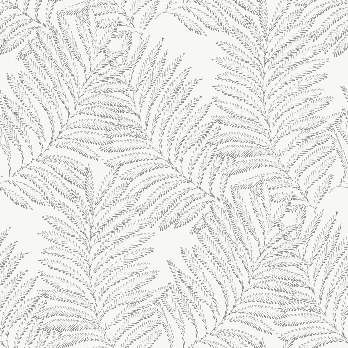 Finnley Grey Inked Fern Wallpaper with Botanical Inked Leaf Motif - A-Street Prints 2973-90505