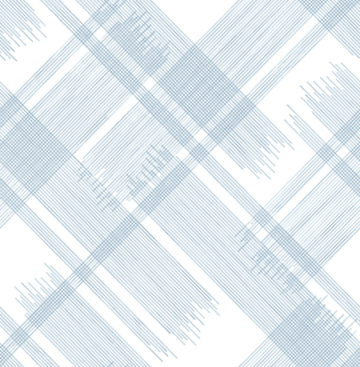 Zag Blue Modern Plaid Wallpaper with Graphics Plaid Pattern, Farmhouse Style - A-Street Prints 2973-90705