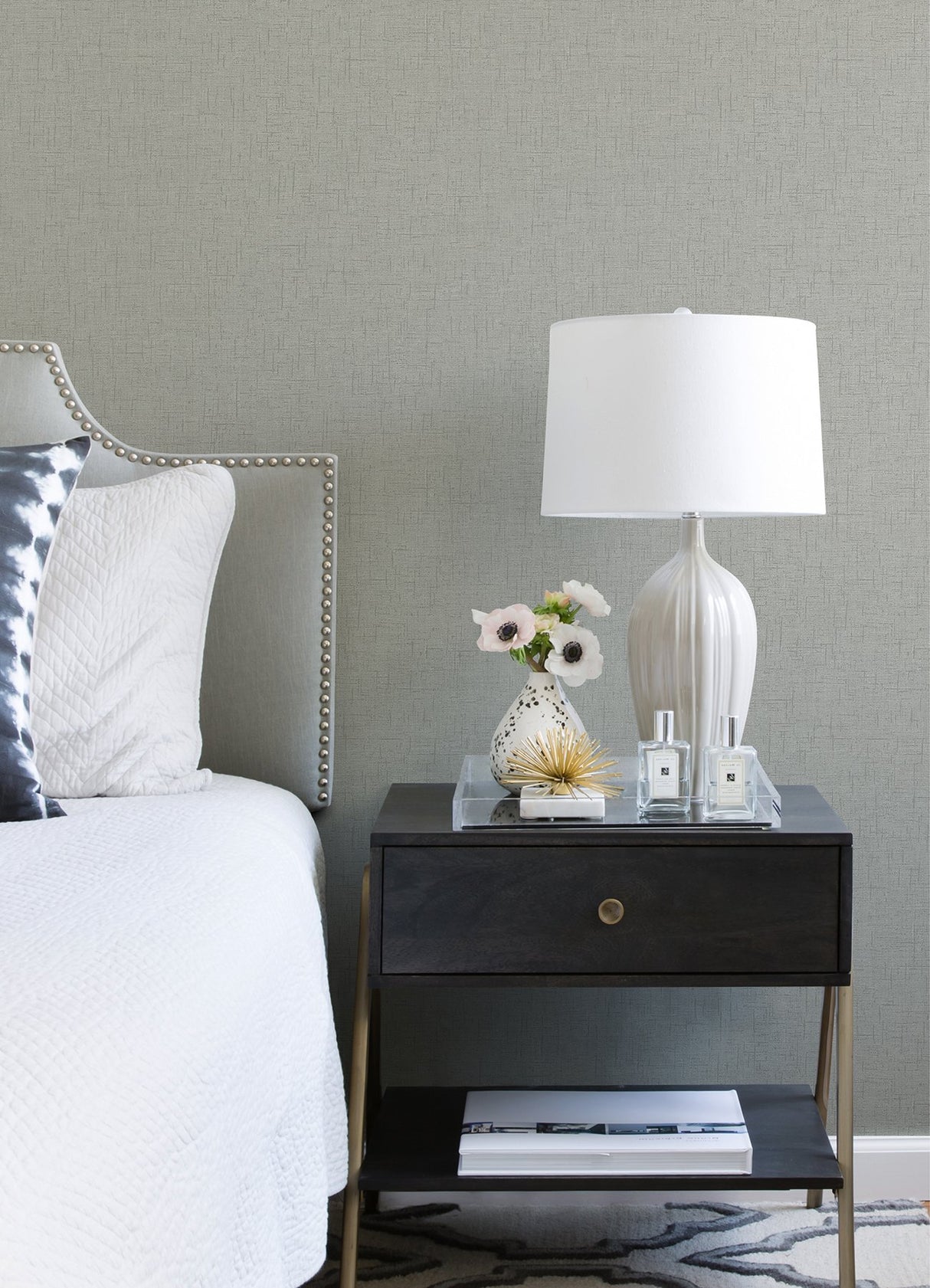 Bentley Grey Faux Linen Wallpaper with Fabric & Woven Texture, Modern Abstract - A-Street Prints 2973-90915