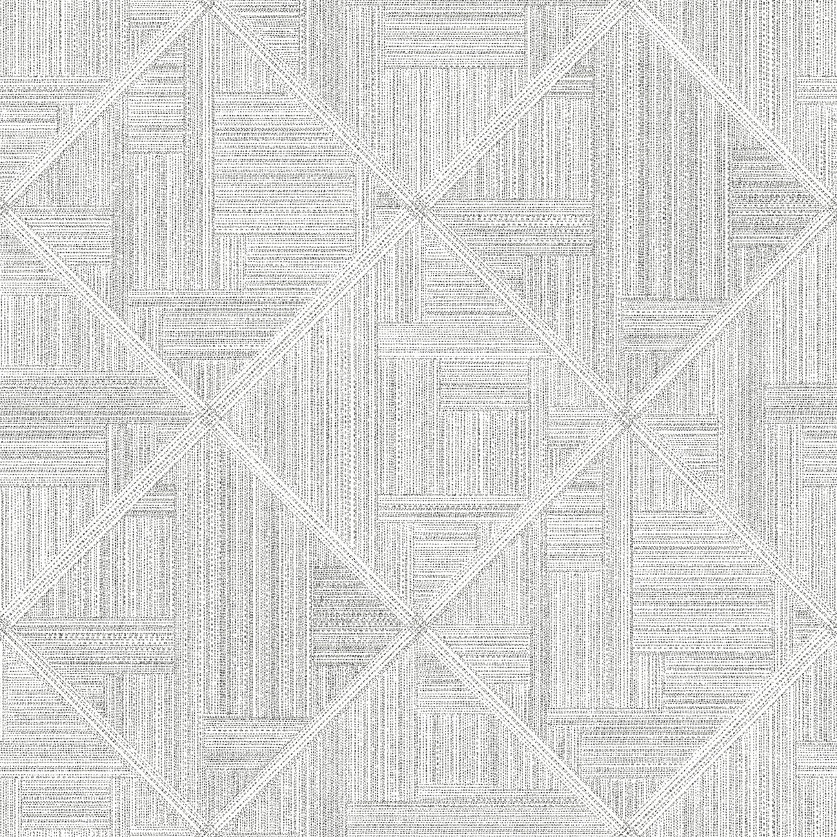 Cade Grey Geometric Wallpaper with Textured Quilted Motif - Brewster 2975-26208