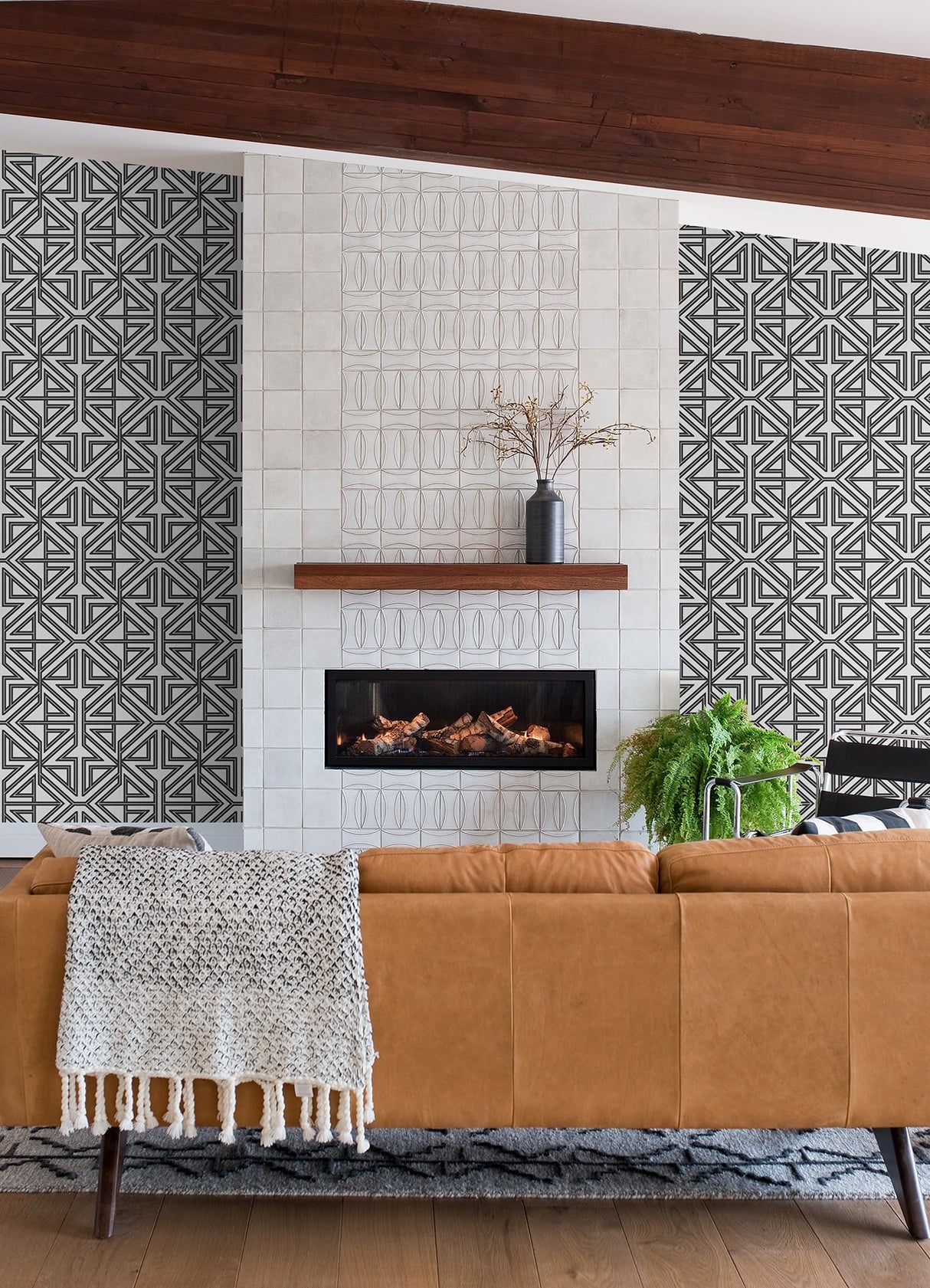 Kachel Black Geometric Wallpaper with Modern Graphic Pattern - A-Street Prints 2975-26231