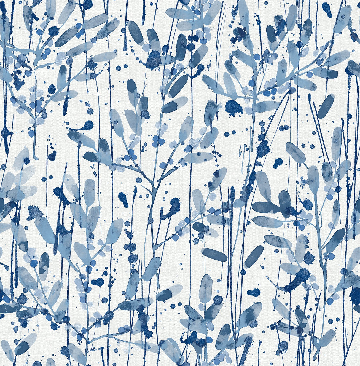Leandra Indigo Floral Trail Wallpaper with Modern Botanical Pattern - A-Street Prints 2975-26237