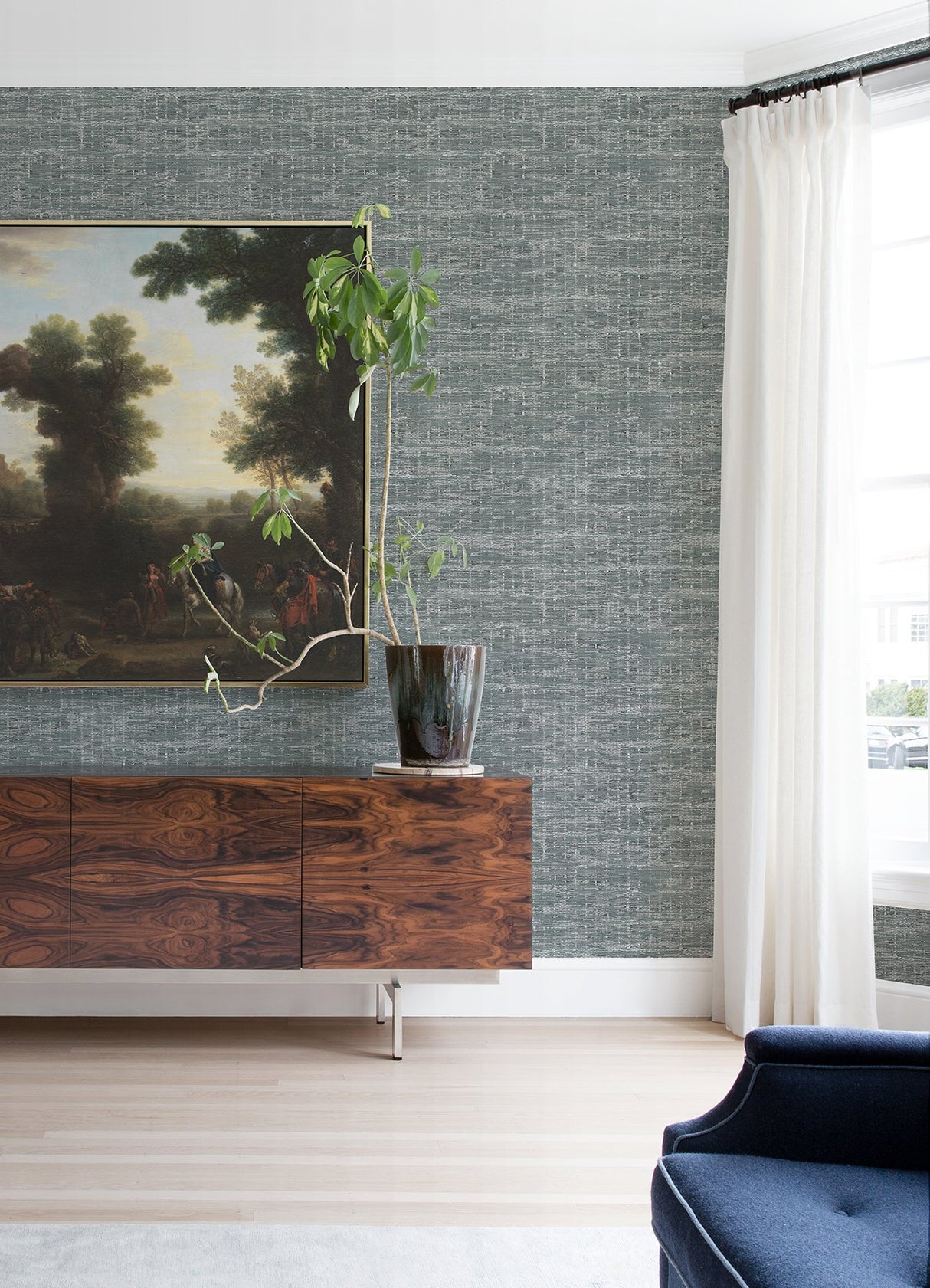 Samos Grey Texture Wallpaper in Grey with Fabric & Woven Textures Pattern - A-Street Prints 2975-26254