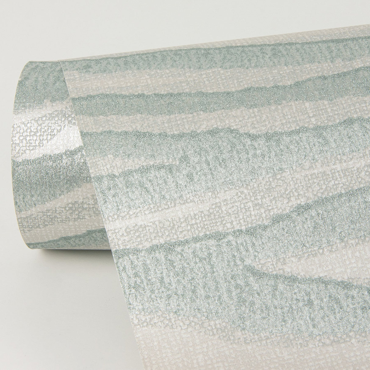 Chorus Seafoam Wave Wallpaper with Glittered Abstract Wave Pattern - Brewster 2975-87364