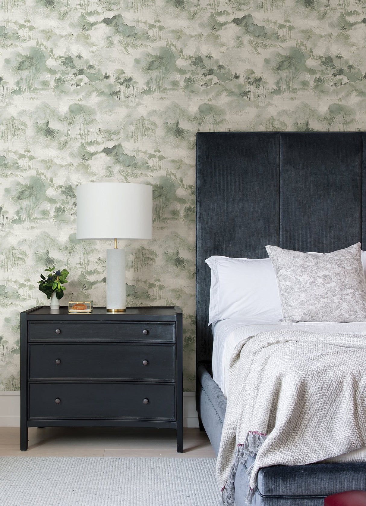 Nara Sage Toile Wallpaper with Modern Abstract Landscape - A-Street Prints 2975-87547