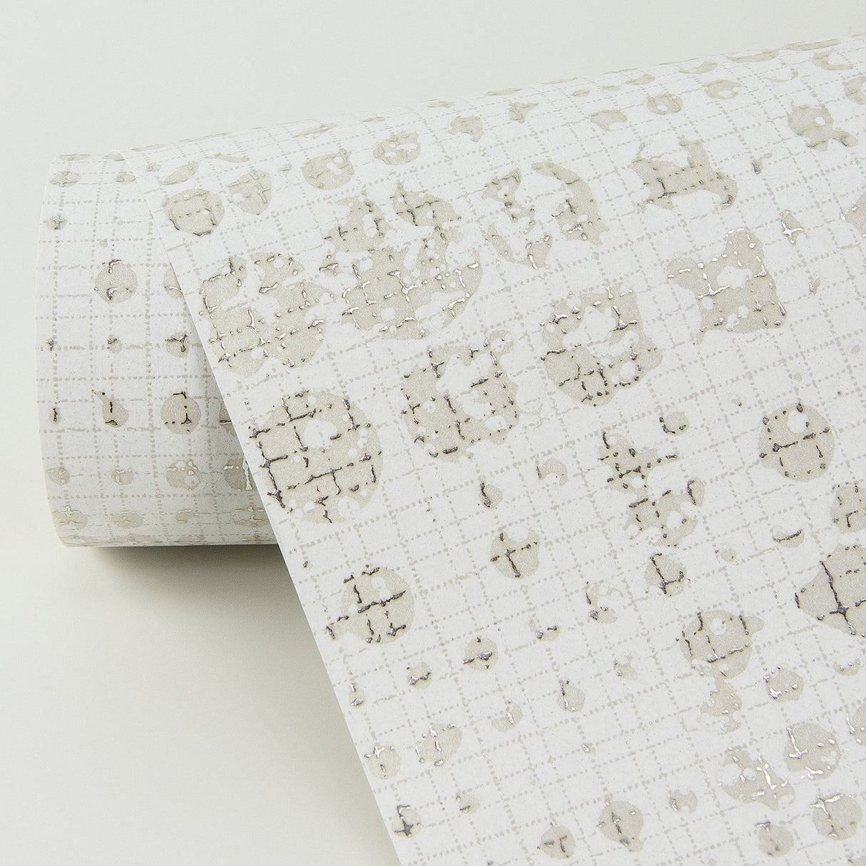 Celeste Platinum Circle Grid Wallpaper with Modern Geometric Pattern - A-Street Prints 2976-86408
