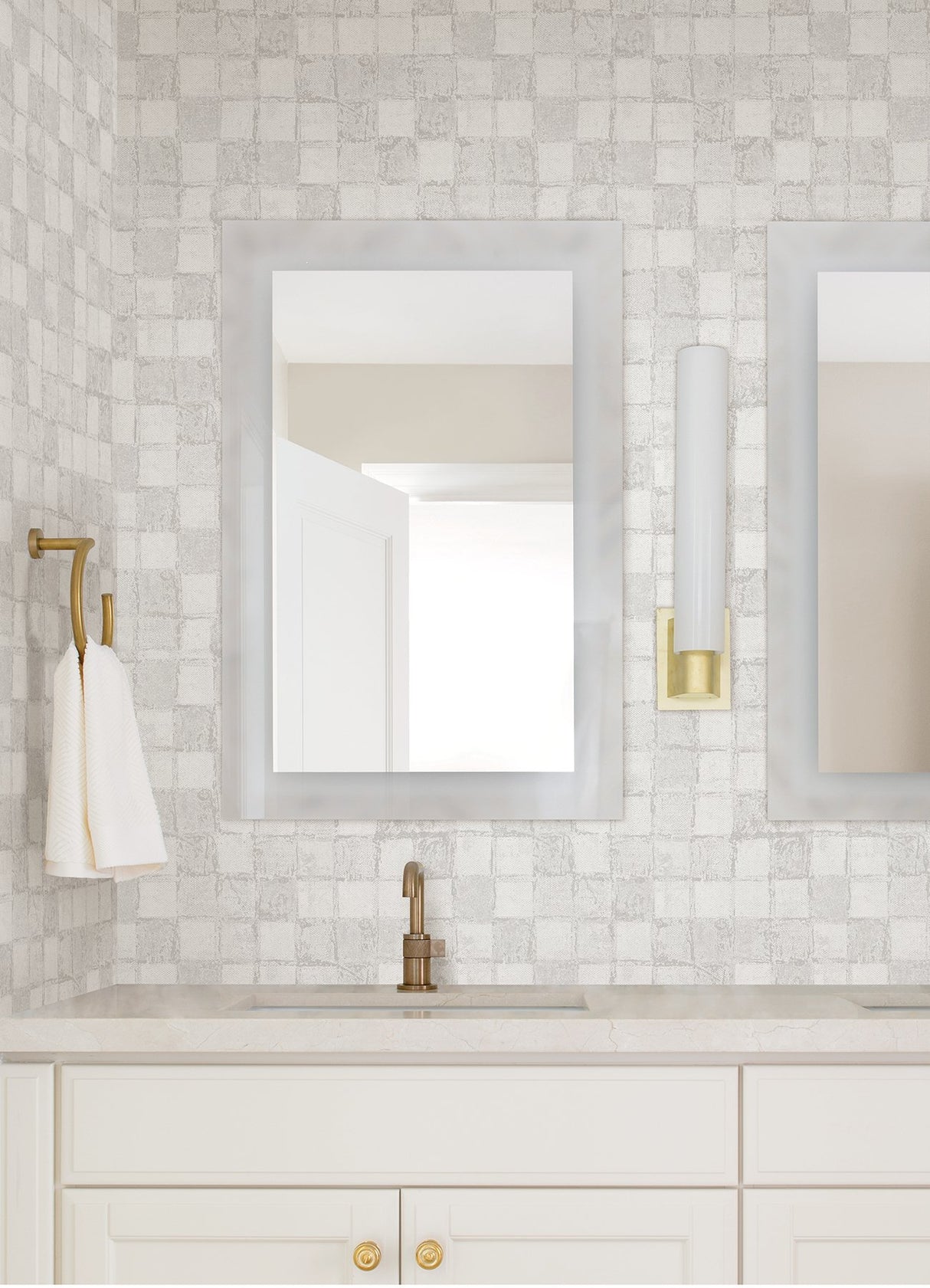Varak Platinum Textured Wallpaper with Modern Geometric Pattern - A?Street Prints 2976-86419