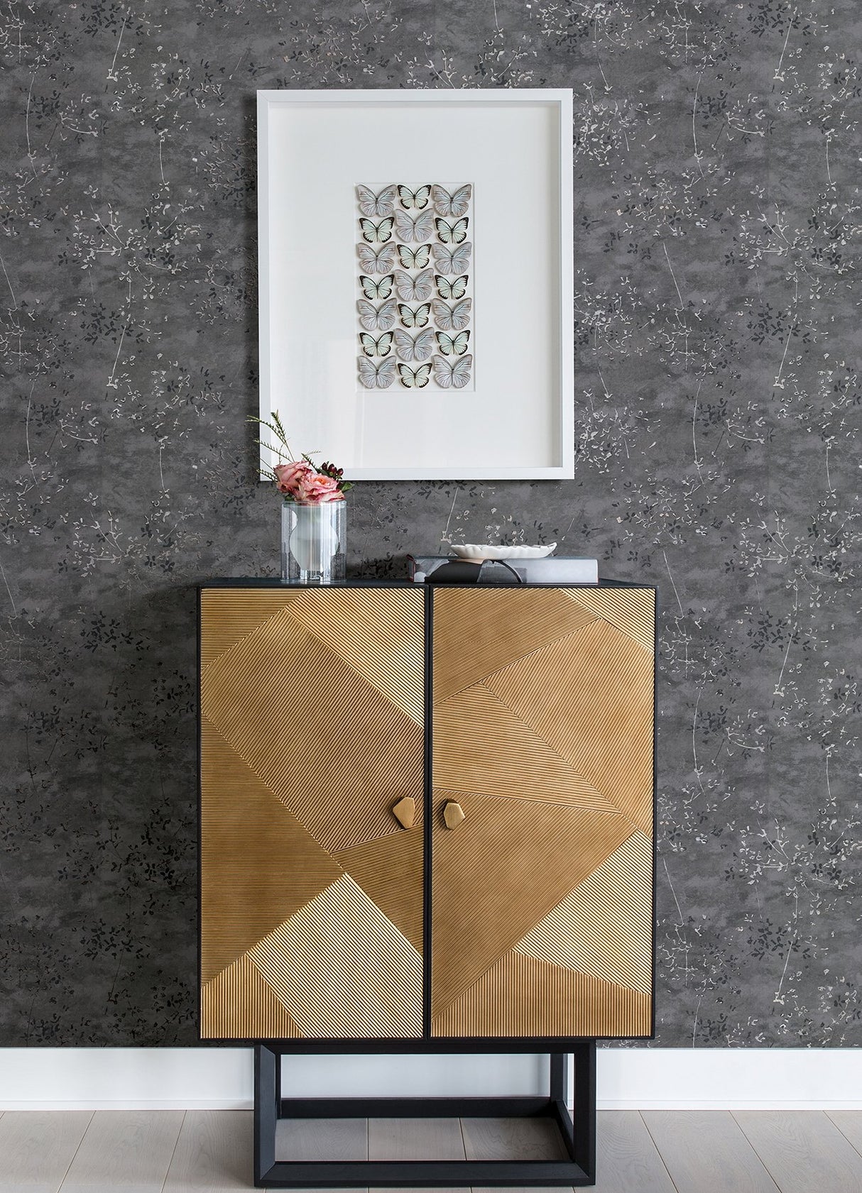 Arian Sterling Abstract Grey Wallpaper with Metallic Raised Ink - A-Street Prints 2976-86431