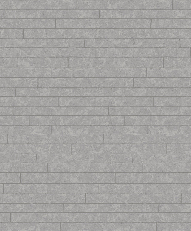 Namari Sterling Distressed Tile Grey Wallpaper with Metallic Graphic Tile Motif - A-Street Prints 2976-86525