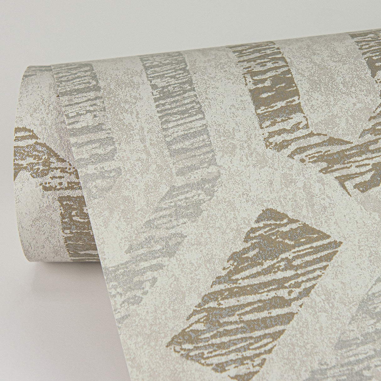 Latona Platinum Diamond Geometric Wallpaper with Metallic Feature Wall Graphic Pattern - A-Street Prints 2976-86539
