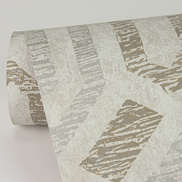 Latona Platinum Diamond Geometric Wallpaper with Metallic Feature Wall Graphic Pattern - A-Street Prints 2976-86539